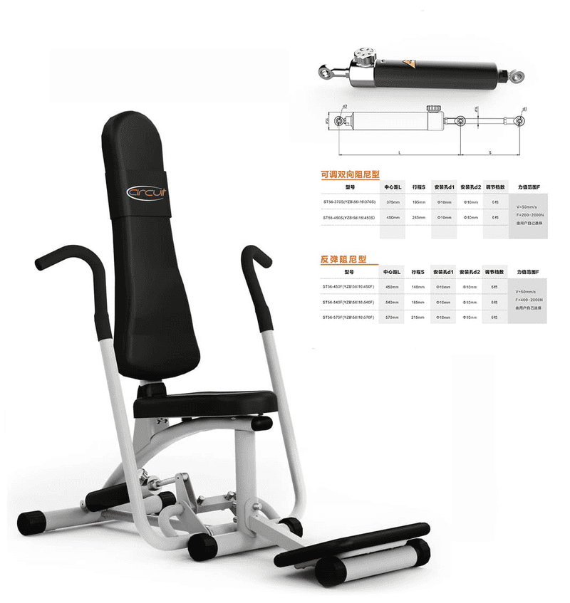 फिटनेस उपकरणको लागि हाइड्रोलिक सिलिन्डर