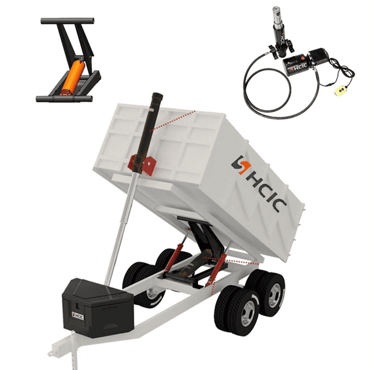 डम्प ट्रेलरको लागि ठूलो टन HSG उच्च दबाव हाइड्रोलिक तेल सिलिन्डर